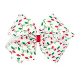 Wee Ones King Classic Holiday Lights Printed Grosgrain Hair Bow on Clippie