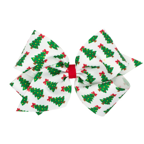 Wee Ones King Trees Printed Grosgrain Hair Bow on Clippie