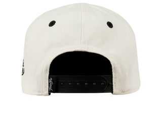 BinkyBro Kids Durban SB Hat
Back view of a white cap with black interior and adjustable strap on a white background