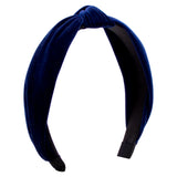 Wee Ones Navy Velvet Wrapped Hard Headband with Knot