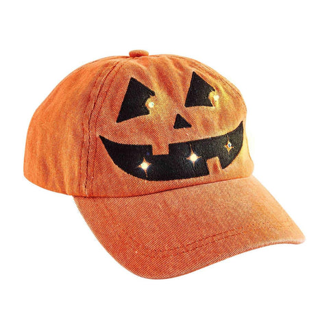 Mud Pie Jack-O-Lantern Light up Baseball Hat, Mud Pie, Baseball Hat, Boo Basket, cf-type-hat, cf-vendor-mud-pie, Halloween, Jack O Lantern Hat, Light Up Hat, Hat - Basically Bows & Bowties