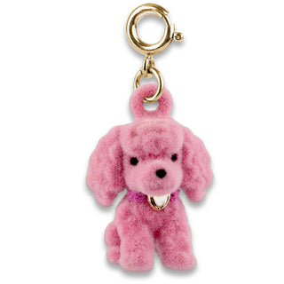Charm It! Gold Pink Poodle Charm