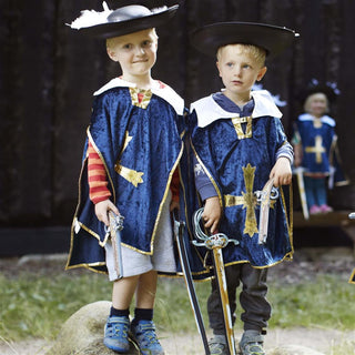 Liontouch Sword - Musketeer
Two children in medieval costumes with swords standing outdoors.