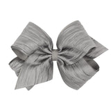 King Crushed Taffeta Overlay Grosgrain Bow on Clippie, Wee Ones, cf-type-hair-bow, cf-vendor-wee-ones, Sheer Overlay Bow, Taffeta, Taffeta Hair Bow, Wee Ones, Wee Ones Hair Bow, wee Ones King