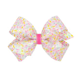 Wee Ones, Wee Ones Sequin Birthday Print Hair Bow on Clippie - Basically Bows & Bowties