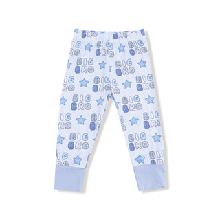 Angel Dear Long Sleeve Loungewear Set - Big Bro
Light blue children's leggings with 'BIG BRO' text and star patterns on a white background