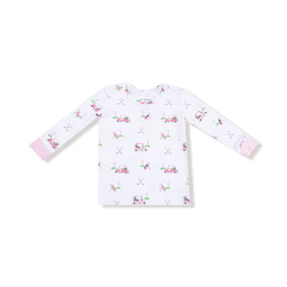 Angel Dear Long Sleeve Loungewear Set - Baby Golf Carts Pink
Children's long-sleeve shirt with flamingo pattern on a white background
