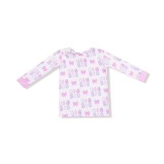 Angel Dear Long Sleeve Loungewear Set - Big SisChildren's long-sleeve shirt with butterfly pattern on a white background