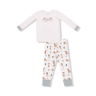 Angel Dear Long Sleeve Loungewear Set - Cowboy Dogs
Children's pajama set with long-sleeve top and pants on a white background