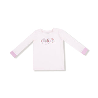 Angel Dear Long Sleeve Loungewear Set - Cowgirl Dogs
White long-sleeve shirt with pink accents on a white background