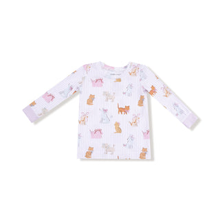 Angel Dear Long Sleeve Loungewear Set - Fancy Pets
Children's long-sleeve shirt with animal pattern on a white background