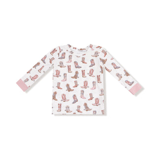 Angel Dear Long Sleeve Loungewear Set - Future Cowgirl
Long-sleeve shirt with cowboy boot pattern on a white background