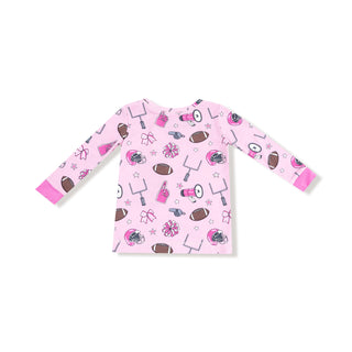 Angel Dear Long Sleeve Loungewear Set - Game Day Pink