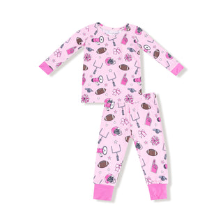 Angel Dear Long Sleeve Loungewear Set - Game Day Pink