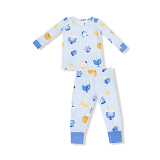 Angel Dear Long Sleeve Loungewear Set - Hanukkah Blue
Children's pajama set with Hanukkah-themed design on a white background