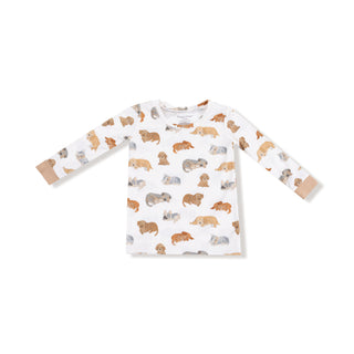 Angel Dear Long Sleeve Loungewear Set - Napping Puppies
Long-sleeve shirt with animal pattern on a white background