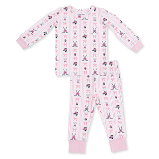 Angel Dear Long Sleeve Loungewear Set - Megan's Bowtiful Hockey Stripe
