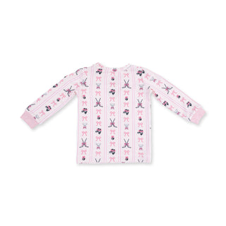 Angel Dear Long Sleeve Loungewear Set - Megan's Bowtiful Hockey Stripe