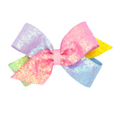 Wee Ones Pastel Ombre Print Sequin Hair Bow on Clippie Medium