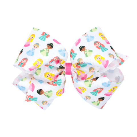 Wee Ones Princess Print Hair Bow on Clippie King