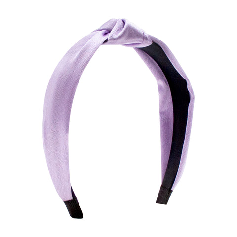 Wee Ones Satin Wrapped Hard Headband with Knot Light Orchid