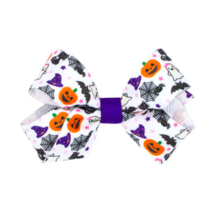 Wee Ones Halloween Printed Grosgrain Hair Bow on Clippie Mini
