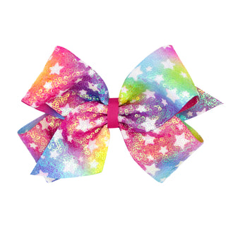 Wee Ones Sequin Star Print Hair Bow on Clippie King