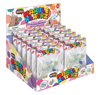 Mini Marble Klackz game by Master Toys featuring colorful marbles and a wooden game board for fun indoor play.