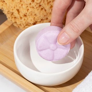 The Lavish Goat Slumber Lavender Shower Steamers box for bath and body, featuring lavender-scented steamers in a decorative box.
