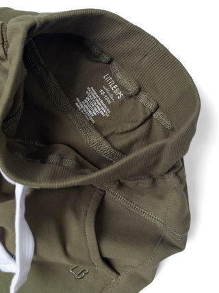 Little Bipsy Collection, Little Bipsy Raw Edge Hem Harem Short - Dark Moss - Basically Bows & Bowties