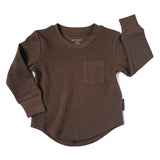 Little Bipsy Waffle Top - Cocoa, Little Bipsy Collection, Brown, cf-size-0-3-months, cf-size-12-18-months, cf-size-6-12-months, cf-size-8, cf-type-shirts-&-tops, cf-vendor-little-bipsy-collec