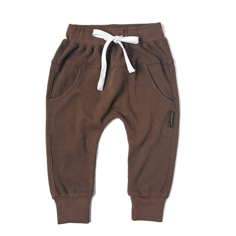 Little Bipsy Waffle Joggers - Cocoa, Little Bipsy Collection, Brown, cf-size-0-3-months, cf-size-12-18-months, cf-size-6-12-months, cf-type-joggers, cf-vendor-little-bipsy-collection, Cocoa, 