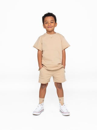 Little Bipsy Collection, Little Bipsy Raw Edge Hem Harem Short - Beige - Basically Bows & Bowties