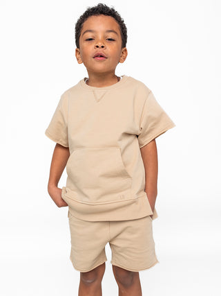 Little Bipsy Collection, Little Bipsy Raw Edge Hem Harem Short - Beige - Basically Bows & Bowties