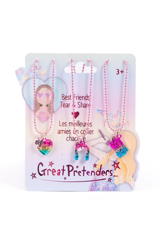 Great Pretenders Taylor's Bestie Squad Tear & Share 3pc Necklace Set
Children's necklaces with charms on a 'Great Pretenders' branded card.