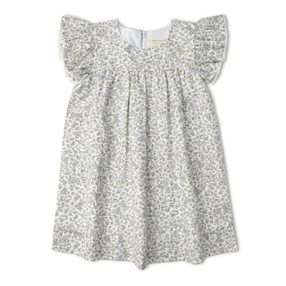Makemake Organics Organic Short Sleeve Flutter Dress - Tulle Floral