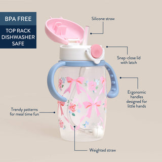 Itzy Ritzy Itzy Sips™ Straw Cup - Ribbons & Roses