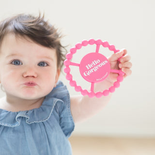Bella Tunno, Bella Tunno Hello Gorgeous Happy Teether - Basically Bows & Bowties