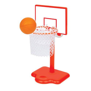 Playmaker World's Tiniest Basketball
Toy basketball hoop with a ball on a white background