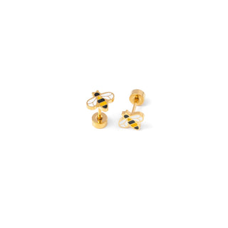 Pip Pop Post Earrings - Bee
Gold bee-shaped earrings on a white background