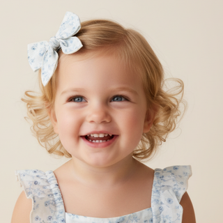 Makemake Organics organic hair bow clip featuring an ivy floral design, perfect for adding a natural touch to hairstyles.