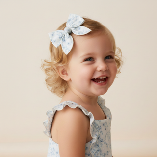 Makemake Organics organic hair bow clip with ivy floral design, perfect for girls' hair accessories.