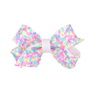 Wee Ones Sequin Overlay Bow on Clippie - White