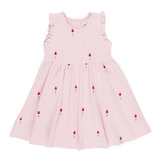 Pink Chicken Girls Kelsey Dress - Pink Rocket Pop Embroidery