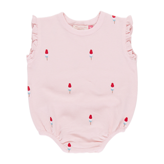 Pink Chicken Baby Girls Phoebe Bubble - Pink Rocket Pop Embroidery