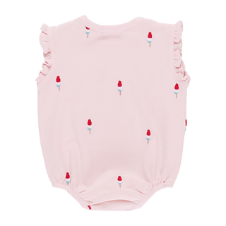 Pink Chicken Baby Girls Phoebe Bubble - Pink Rocket Pop Embroidery