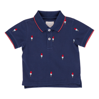 Blue Rooster Boys Alec Shirt - Navy Rocket Pop Embroidery
