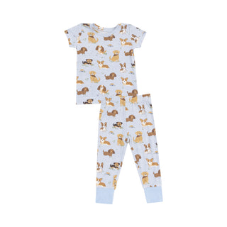 Angel Dear Short Sleeve Loungewear Set - Best Friend Dogs Blue