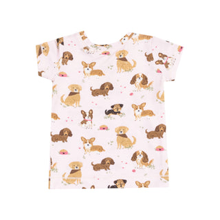 Angel Dear Short Sleeve Loungewear Set - Best Friend Dogs Pink