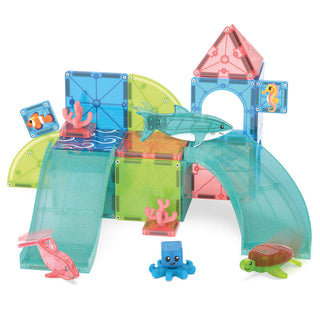 Magna-Tiles Coral Reef™ 25-Piece Set (Copy)
Toy building set with transparent blocks and small sea creature figures on a white background